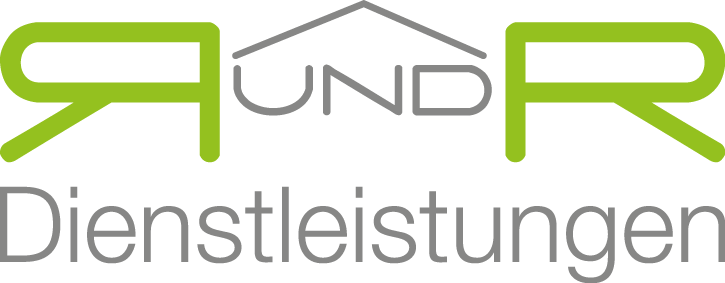 Logo R&R Dienstleistungen: R UND R (über dem "und" ein Dach)